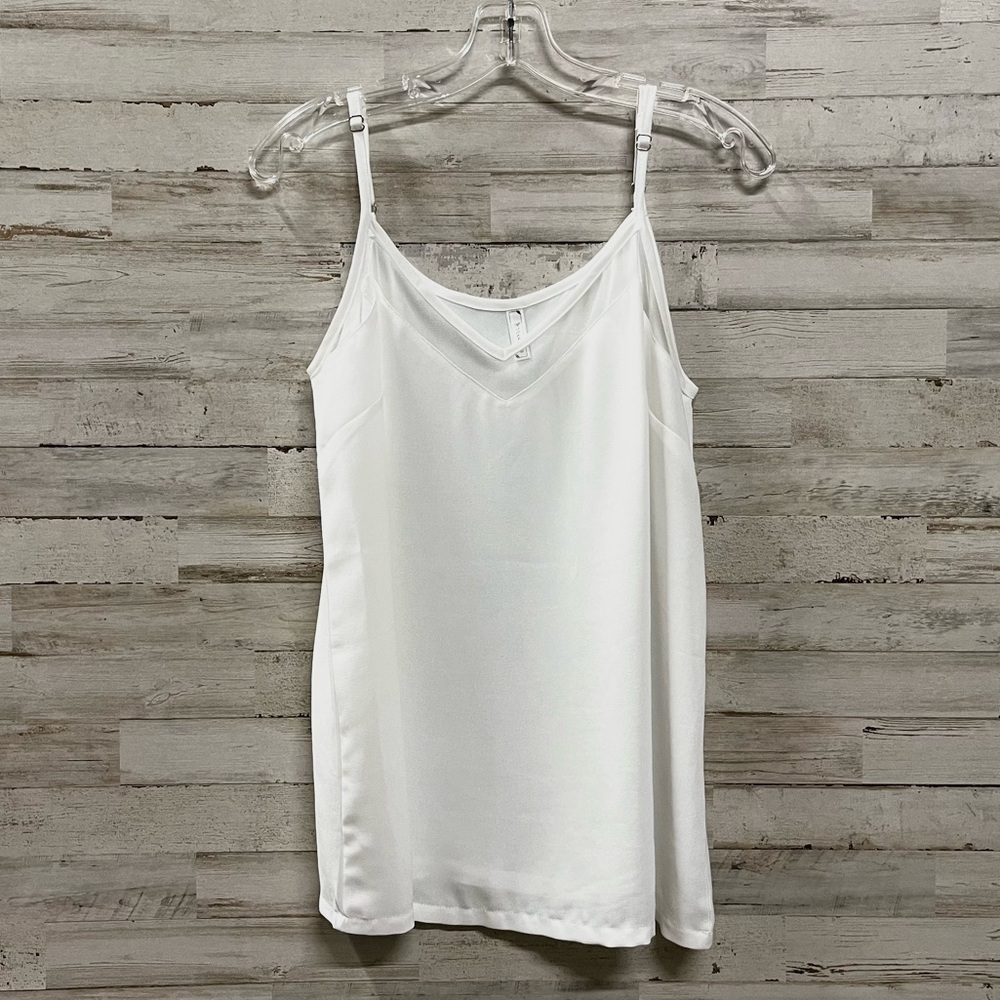 Goory White Lace Cut-Out V-Neck Spaghetti Strap Lightweight Top - Picture 2 of 7